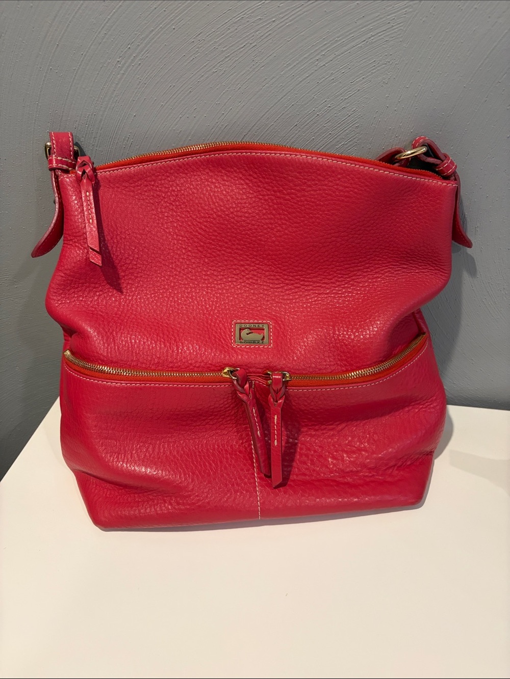 Dooney & Bourke Dillen dark pink/Red Pebble Leather Hobo bag